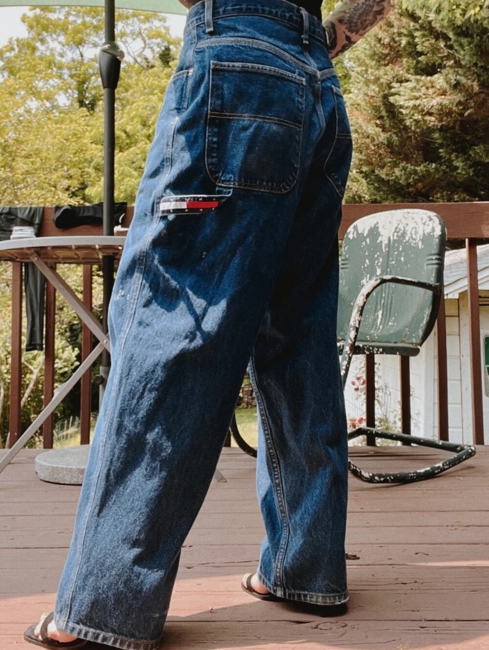 Vintage 90s Tommy Hilfiger Denim Carpenter Jeans 100% Cotton Blue Size 3